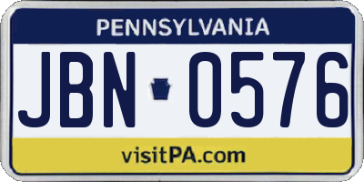 PA license plate JBN0576