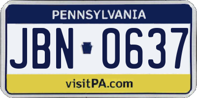 PA license plate JBN0637