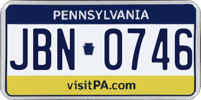 PA license plate JBN0746