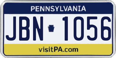 PA license plate JBN1056