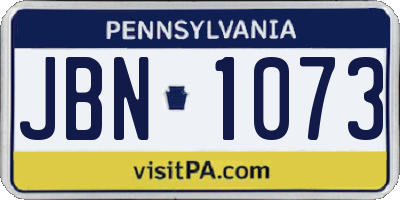 PA license plate JBN1073