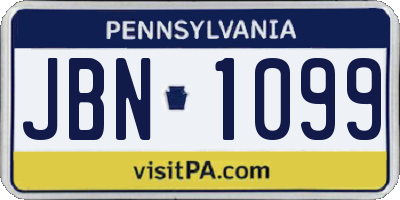 PA license plate JBN1099