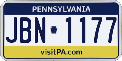 PA license plate JBN1177
