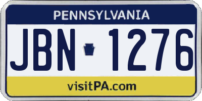 PA license plate JBN1276