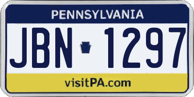 PA license plate JBN1297