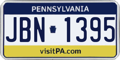 PA license plate JBN1395