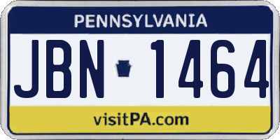 PA license plate JBN1464