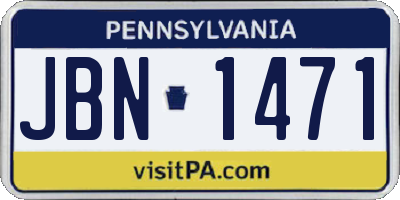 PA license plate JBN1471