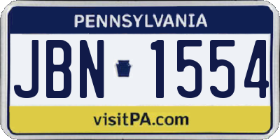 PA license plate JBN1554