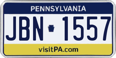PA license plate JBN1557