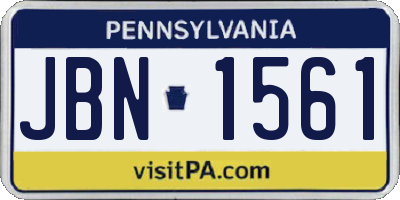 PA license plate JBN1561