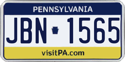 PA license plate JBN1565