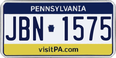 PA license plate JBN1575