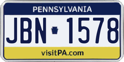 PA license plate JBN1578