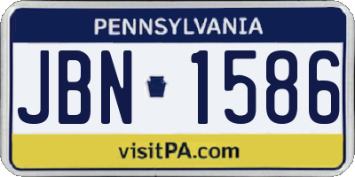 PA license plate JBN1586