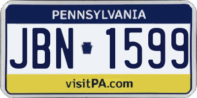 PA license plate JBN1599