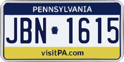 PA license plate JBN1615