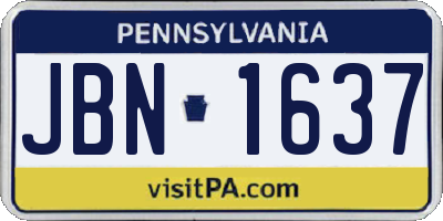 PA license plate JBN1637