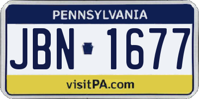 PA license plate JBN1677