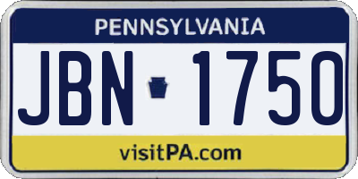 PA license plate JBN1750