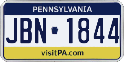 PA license plate JBN1844