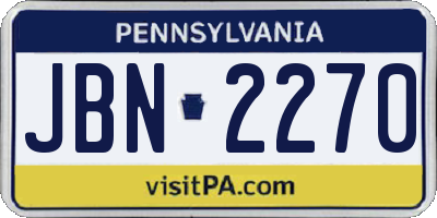 PA license plate JBN2270