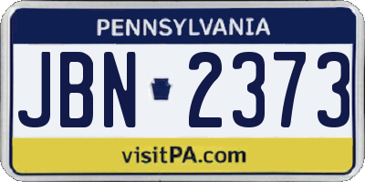 PA license plate JBN2373