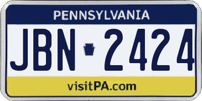 PA license plate JBN2424