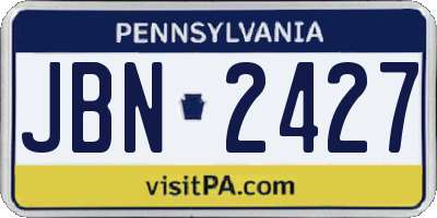 PA license plate JBN2427