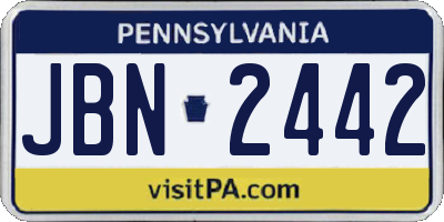 PA license plate JBN2442