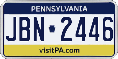 PA license plate JBN2446