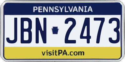 PA license plate JBN2473