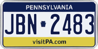 PA license plate JBN2483