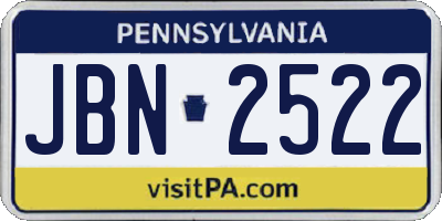 PA license plate JBN2522
