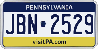 PA license plate JBN2529