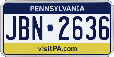 PA license plate JBN2636