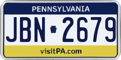 PA license plate JBN2679