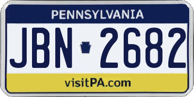 PA license plate JBN2682