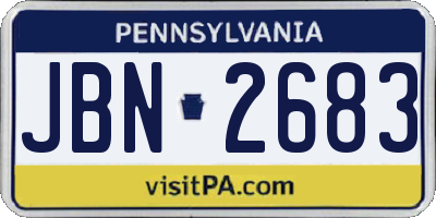 PA license plate JBN2683
