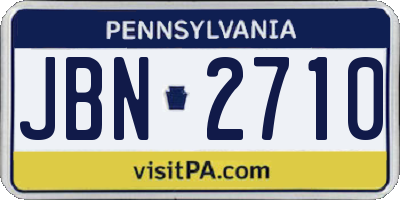 PA license plate JBN2710