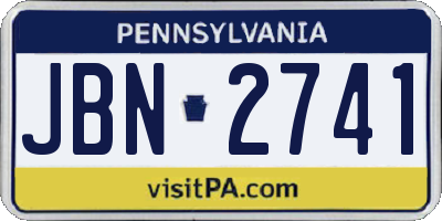 PA license plate JBN2741