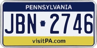 PA license plate JBN2746