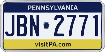 PA license plate JBN2771