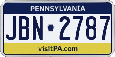 PA license plate JBN2787