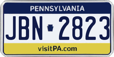 PA license plate JBN2823