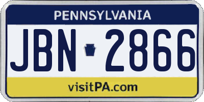 PA license plate JBN2866