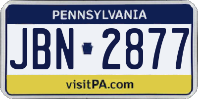 PA license plate JBN2877