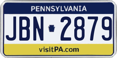 PA license plate JBN2879