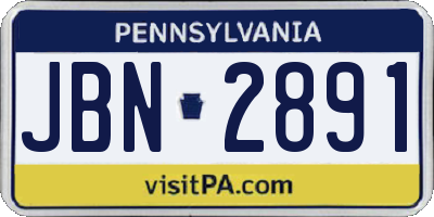 PA license plate JBN2891