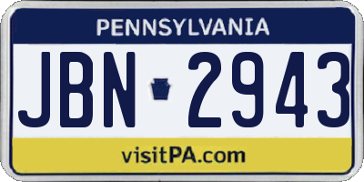PA license plate JBN2943